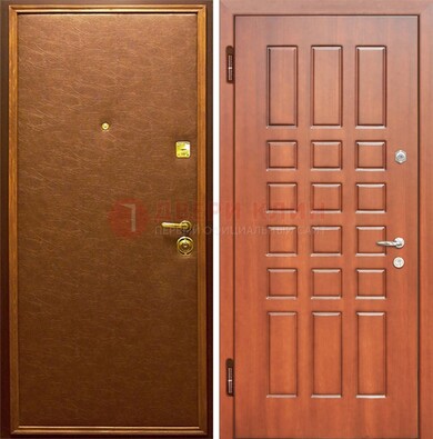 Коричневая входная дверь с винилискожей ДВ-16 в Йошкар-Оле