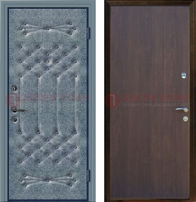 Серая металлическая дверь с винилискожей ДВ-35 в Тамбове