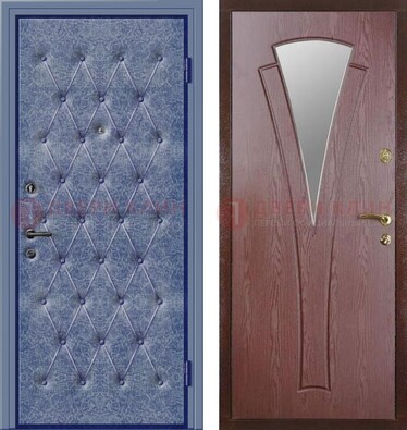 Синяя железная дверь с винилискожей ДВ-39 в Нижнем Новгороде