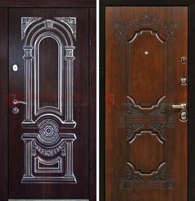 Железная дверь с виноритом в цвете Итальянский орех ДВТ-103 в Самаре