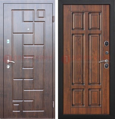 Металлическая коричневая дверь с виноритом и филенкой ДВТ-137 в Нижнем Новгороде
