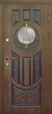 Одностворчатая входная дверь с виноритом и стеклом ДВТ-193 в Нижнем Новгороде