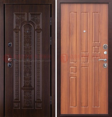 Темная металлическая дверь с виноритом и узором ДВТ-224 в Нижнем Новгороде