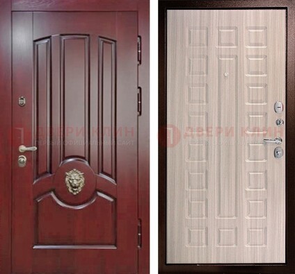 Темно-красная входная дверь с виноритом ДВТ-234 в Нижнем Новгороде