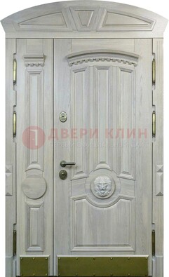Светлая двухстворчатая дверь с виноритом на улицу ДВТ-258 в Нижнем Новгороде