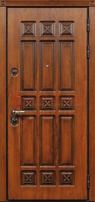 Коричневая стальная дверь с виноритом ДВТ-36 в Нижнем Новгороде