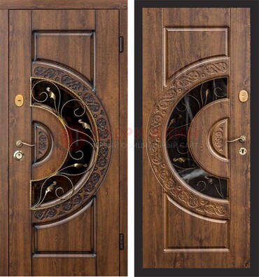 Металлическая дверь с виноритом и панелью Золотой Дуб ДВТ-71 в Нижнем Новгороде
