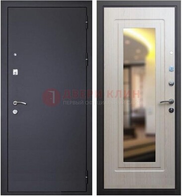 Черная металлическая дверь с зеркалом ДЗ-26 в Нижнем Новгороде