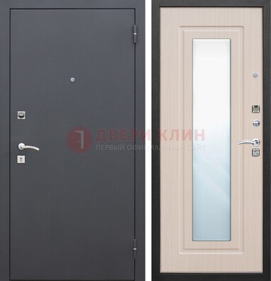 Черная входная дверь с зеркалом МДФ внутри ДЗ-31 в Нижнем Новгороде