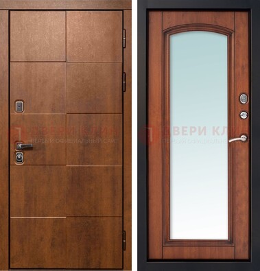 Белая филенчатая дверь с фрезерованной МДФ и зеркалом ДЗ-81 в Нижнем Новгороде
