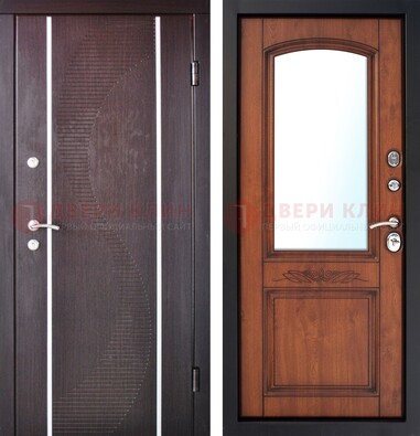 Входная дверь с МДФ и МДФ внутри с зеркалом ДЗ-88 в Нижнем Новгороде