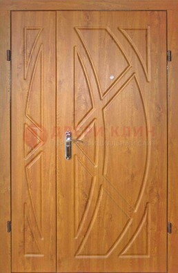 Полуторная металлическая дверь с МДФ золотой дуб ПЛ-17 в Нижнем Новгороде