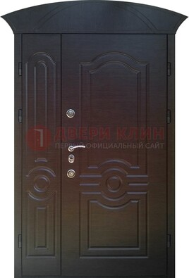 Темная полуторная железная дверь МДФ с узором ПЛ-22 в Дмитрове
