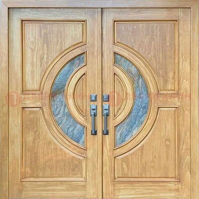 Двухстворчатая металлическая дверь с витражом ВЖ-11 в Нижнем Новгороде